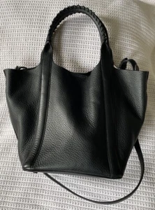 BOTKIER Black Leather Convertible Satchel Purse Bag Handbag-VERY NICE - Picture 1 of 12