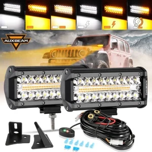 Cápsulas de luz LED blancas/ámbar 6 modos para Jeep Wrangler JK 7" PULGADAS + soporte de montaje - Imagen 1 de 12