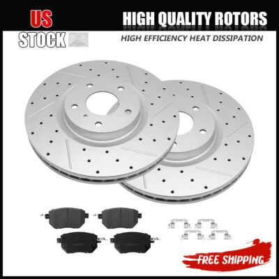 Rotores y pastillas de freno delanteros perforados para Nissan Máxima Murano Altima 2004-2008 Foto 1 de 4