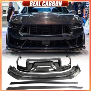 For Ford Mustang Dark Horse REAL CARBON Front Lip Rear Diffuser Side Skirt BODY - Picture 1 of 21