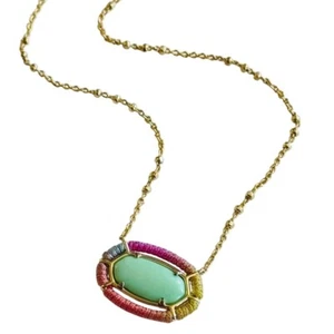 Kendra Scott KS Threader Elisa Turquoise Necklace gold plated Designer high end - Picture 1 of 6