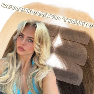 Remy Human Hair Patch Topper Full Lace Cover Up Natural Receding Hairline Piece - Picture 1 of 19
