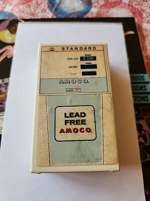 BANCO DE MONEDAS BOMBA DE GAS VINTAGE " AMOCO STANDARD GASOLINA" Foto 1 de 4