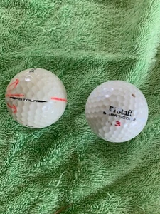 2 WILSON Golf Balls #1 FG TOUR AND #3 STAFF GMART Core Straight Distance Vintage - Picture 1 of 3
