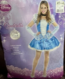 NEW Adult Medium 6-8 Cinderella Dress Halloween Costume Disney Princess 5 Piece - Picture 1 of 6