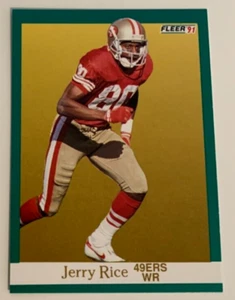 NFL JERRY RICE San Francisco 49ers 1991 Fleer Football Trading CARD #363 - Foto 1 di 3