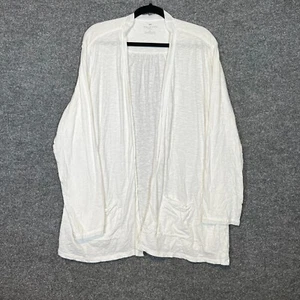 Talbots Sweater Womens 3X XXL White Cardigan Plus Size Open Front Casual - Picture 1 of 8