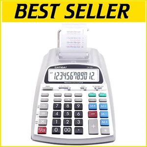 Clear Display Printing Calculator with Ergonomic Design for Seamless Accounting - Picture 1 of 8