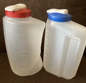 Rubbermaid Mixer Mates - 1 Red & 1 Blue Lid - 1-Gal & 1- 2.75 Qt -VTG (TWO) - Picture 1 of 12