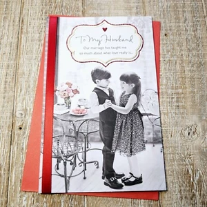 American Greetings Anniversary Card 6x8 For Husband Red Ribbon Heart Young - Picture 1 of 10