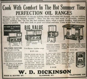 GLASGOW REPUBLICAN JUNE 3, 1937 AD FOR PERFECTION OIL RANGES / W.D. DICKINSON - Picture 1 of 1