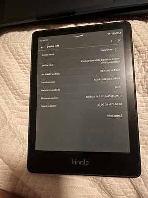 Amazon Kindle Paperwhite Signature Edition (32 GB), Black - Image 1 of 4