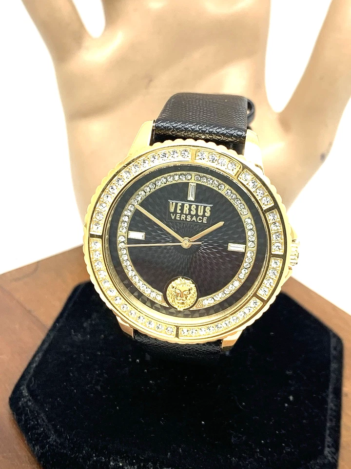 Versus by Versace Women's Watch VSPLM2521 Black Dial Gold Case Leather Band 40mm - Image 1 of 4