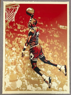 Shepard Fairey "Michael Jordan Chicago Bulls" Gran Formato Cubierta Superior 2009 S/N Foto 1 de 4