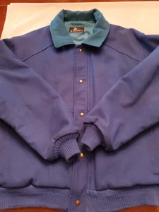 Vtg.Lobo by Pendleton 100% Wool Men's Jkt. Royal Blue Zip, Snaps, Pkts. USA Lg. - Picture 1 of 16