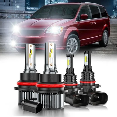 For Dodge Grand Caravan 2001-07 LED Headlight High Low Beam Fog Light Bulb Combo - Image 1 of 4