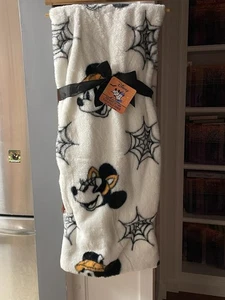 Disney Halloween Mickey Mouse Minnie Kürbis Überwurf Decke 50"x70" Spinne Totenkopf - Bild 1 von 5