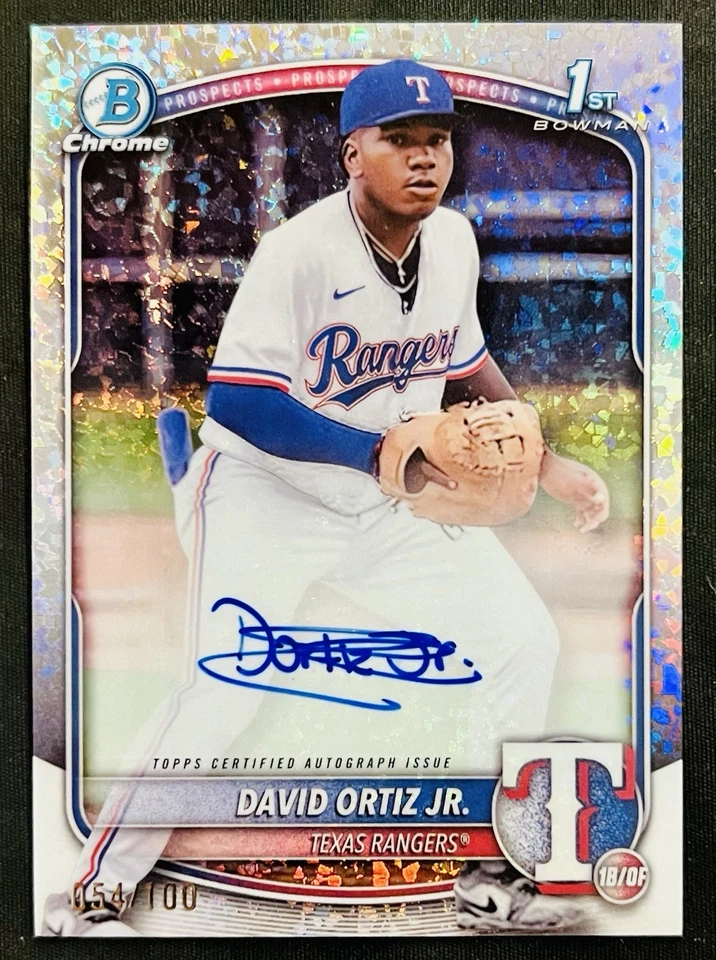 2025 Bowman Chrome David Ortiz Jr. 1st Mini Diamond Auto Autograph /100 SP !! - Image 1 of 2