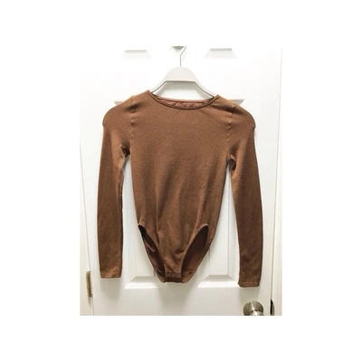 Body WOLFORD Mujer Marrón Opaco Talla Pequeña Acanalado Parte Inferior Completa Manga Larga Foto 1 de 4