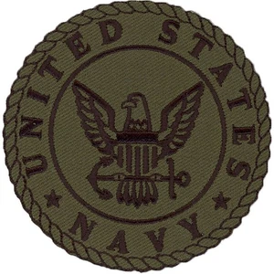 Parche para planchar 3" verde USN OD de la Marina de los Estados Unidos - Imagen 1 de 1