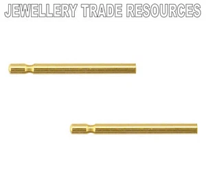 18ct YELLOW GOLD EARRING EAR POST PIN PAIR 9.5mm x 0.8mm - Picture 1 of 1