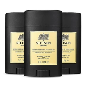 Lot Of 3 Stetson Personal Care Extra Strength Deodorant Stick Original Scent - Picture 1 of 7