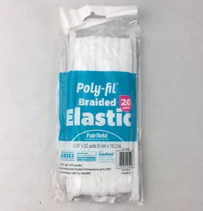 Fairfield Poly-fil Braided 0.24" Elastic 20 Yards White - Picture 1 of 7