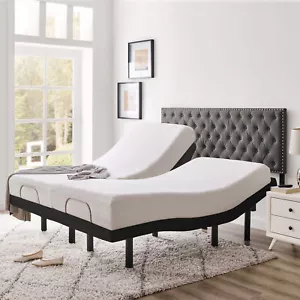 Electric Bed Frame Bed Base Wireless Remote Adjustable Bed Leg Split King Twin - Picture 1 of 37