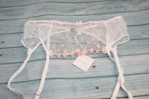 Mimi Holliday ~ STARRY EYED ~ mesh suspender garter belt BNWT Large UK 14 - Picture 1 of 5