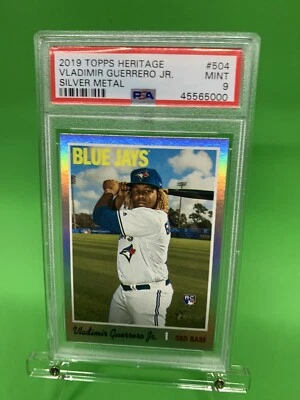2019 Topps Heritage SILVER METAL Vladimir Guerrero Jr. RC SSP /70 PSA 9 Rare!!! - Image 1 of 4