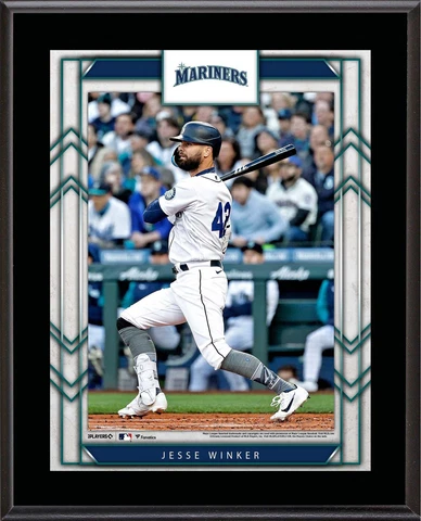 Jesse Winker Seattle Mariners 10.5" x 13" Sublimated Player Plaque Cover