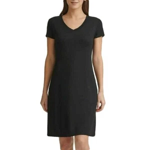 Andrew Marc Marc New York Women's Short Sleeve V-Neck Casual Dress (Small, Black - Picture 1 of 2
