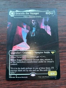 1x FOIL BORDERLESS DRACULA THE VOYAGER - Dominaria - MTG - Magic Edgar, CHarmed - Picture 1 of 1