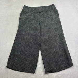 Max Edition Pants Womens 10 Black Linen Lightweight Wide Leg Cropped Comfort - Picture 1 of 11