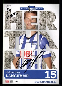 Tarjeta de autógrafo Sebastian Langkamp Hertha BSC Berlín 2013-14 original + A 108834 - Imagen 1 de 2