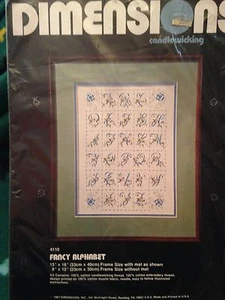 New Dimensions Candlewicking Kit "Fancy Alphabet #4110" - New 9" x 12" - Picture 1 of 2