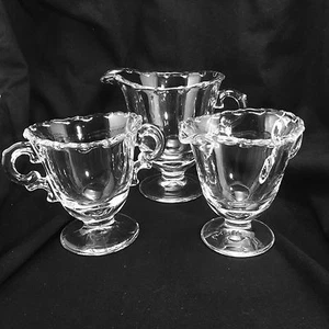 Fostoria CENTURY Depression Glass Mini Cream Sugar 4" Creamer Crystal Clear Set - Picture 1 of 1