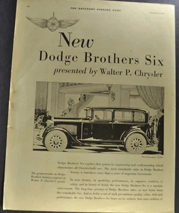 1929 Dodge Six Sedan Large Size Print Ad Excellent Original 29 - Picture 1 of 4