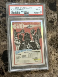 2021 Topps Chrome Star Wars Galaxy Vintage V-11 Villain Action Figures PSA 10 - Picture 1 of 2