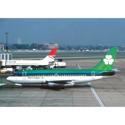 Aer Lingus Boeing 737-248 Art Print - London Heathrow 1983 - Multi Sizes Avail. - Image 1 of 4