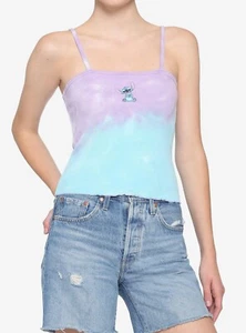 nuova maglietta canotta cami Disney Lilo & Stitch tie-dye lavaggio a costine con spalline L - Foto 1 di 6