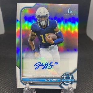 2022 Bowman University Jeff Sims 1st Bowman Chrome Refractor Auto RC Rookie SP - Picture 1 of 1
