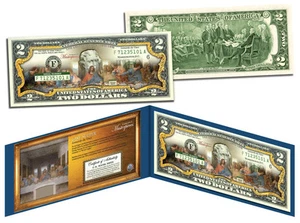 THE LAST SUPPER Leonardo Da Vinci 1495 *Masterpieces* Legal Tender $2 U.S Bill - Picture 1 of 3