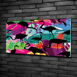 Glas-Bild Wandbilder Druck auf Glas 100x50 Deko Tiere Flamingos - Bild 1 von 6