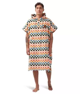 Slowtide L130702 Unisex Multi Check Sundown Hooded Poncho Towel Size S/M - Picture 1 of 6