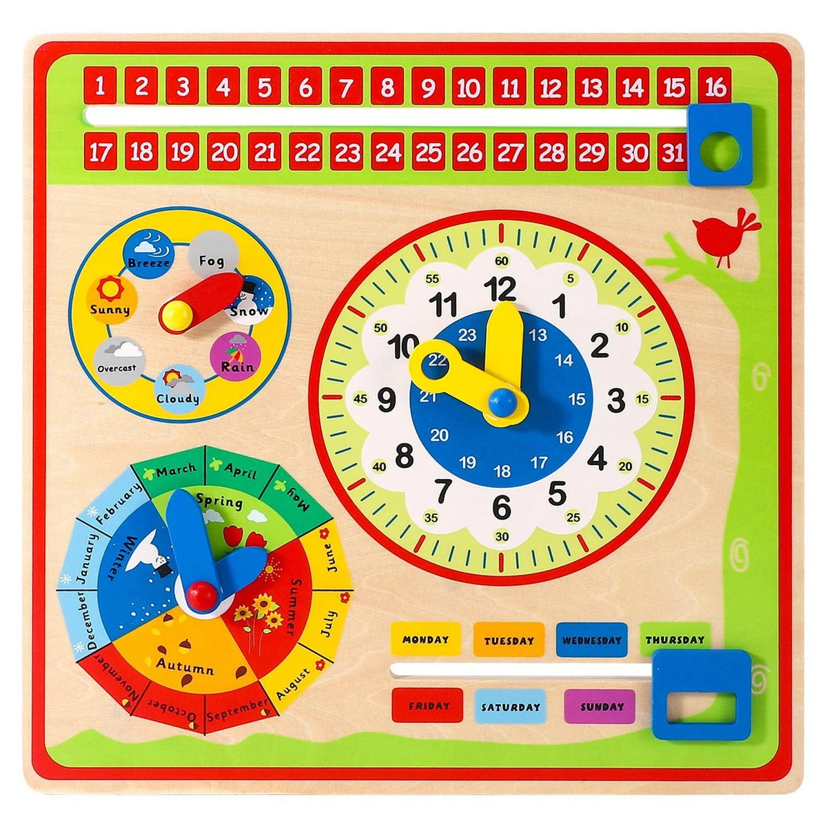 Magnetic Learning Calendar For Kids - Ocean Theme Educational Toy For Preschool & Toddlers