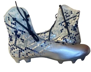New Mens Under Armour CoreSpeed Highlight NFL Combine Football Cleats 16 Silver - Picture 1 of 7