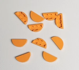 Lego Parts 10 Pieces Orange Tile, Round 1 x 2 Half 1748 Brand New - Picture 1 of 1