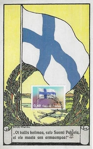Flag Finland Suomi Independence Finland Mint Museum Maxi Card 1992 - Picture 1 of 1