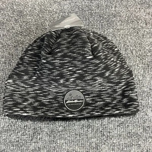 Eddie Bauer Kids Marled Fleece Lined Beanie Hat Black Gray S/M Live Adventure - Picture 1 of 10